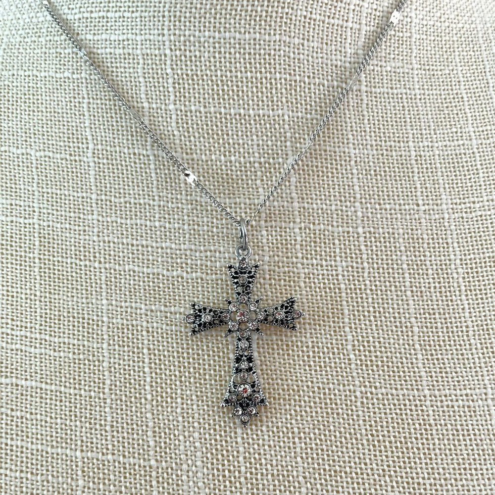 1.5" Filigree Cross with crystals